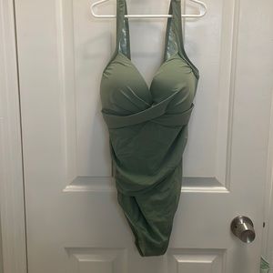 Green One piece swimsuit